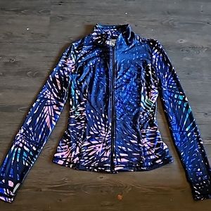 XS/S multicolored stretchy zip up jacket